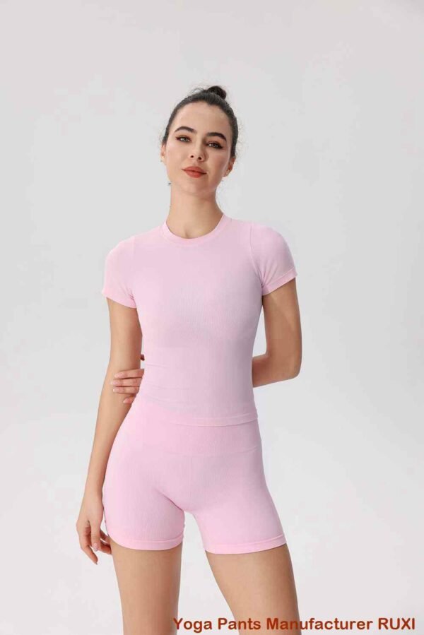 Pantalon de yoga rose à rabat pour femme Ruxi ci924