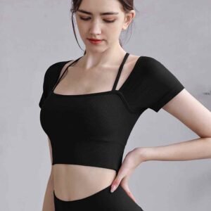 Soutien gorge de sport à manches longues style athlétique