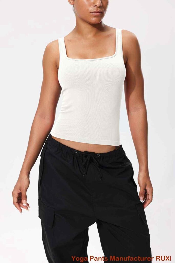 Pantalon de yoga blanc avec poches Ruxi ci813