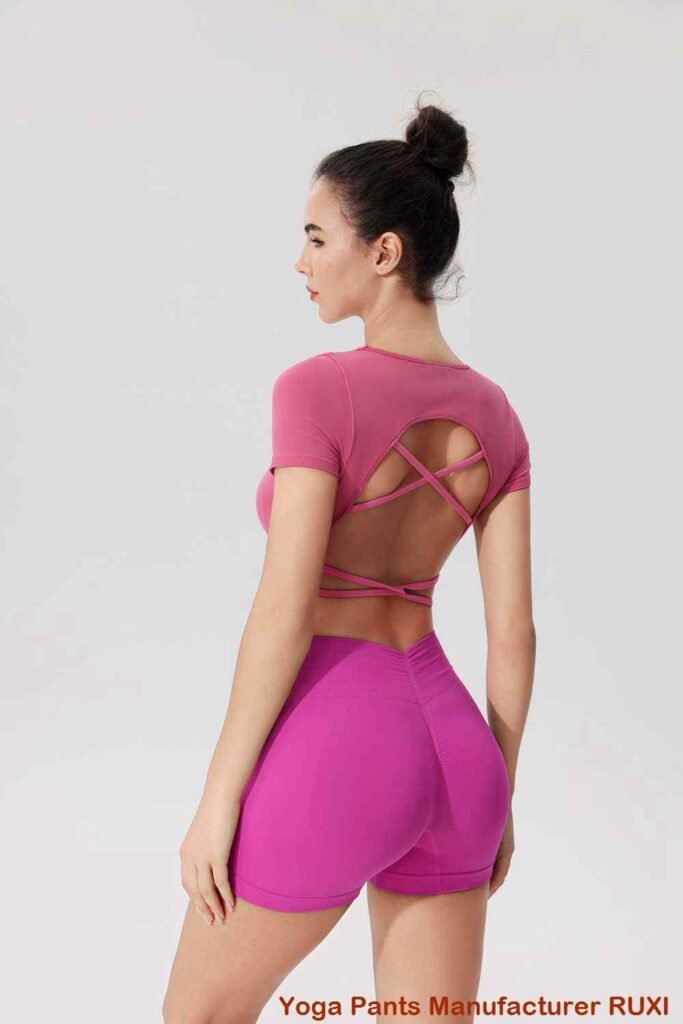 Short de yoga en coton noir pour femme Ruxi ci3617