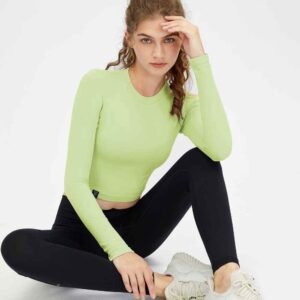 Pantalon de yoga taille haute beige pour femme Ruxi ci364