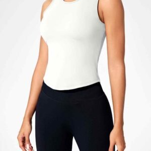 Soutien gorge de sport dos nageur blanc à maintien élevé