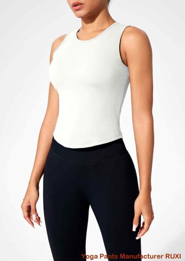 Soutien gorge de sport dos nageur blanc à maintien élevé